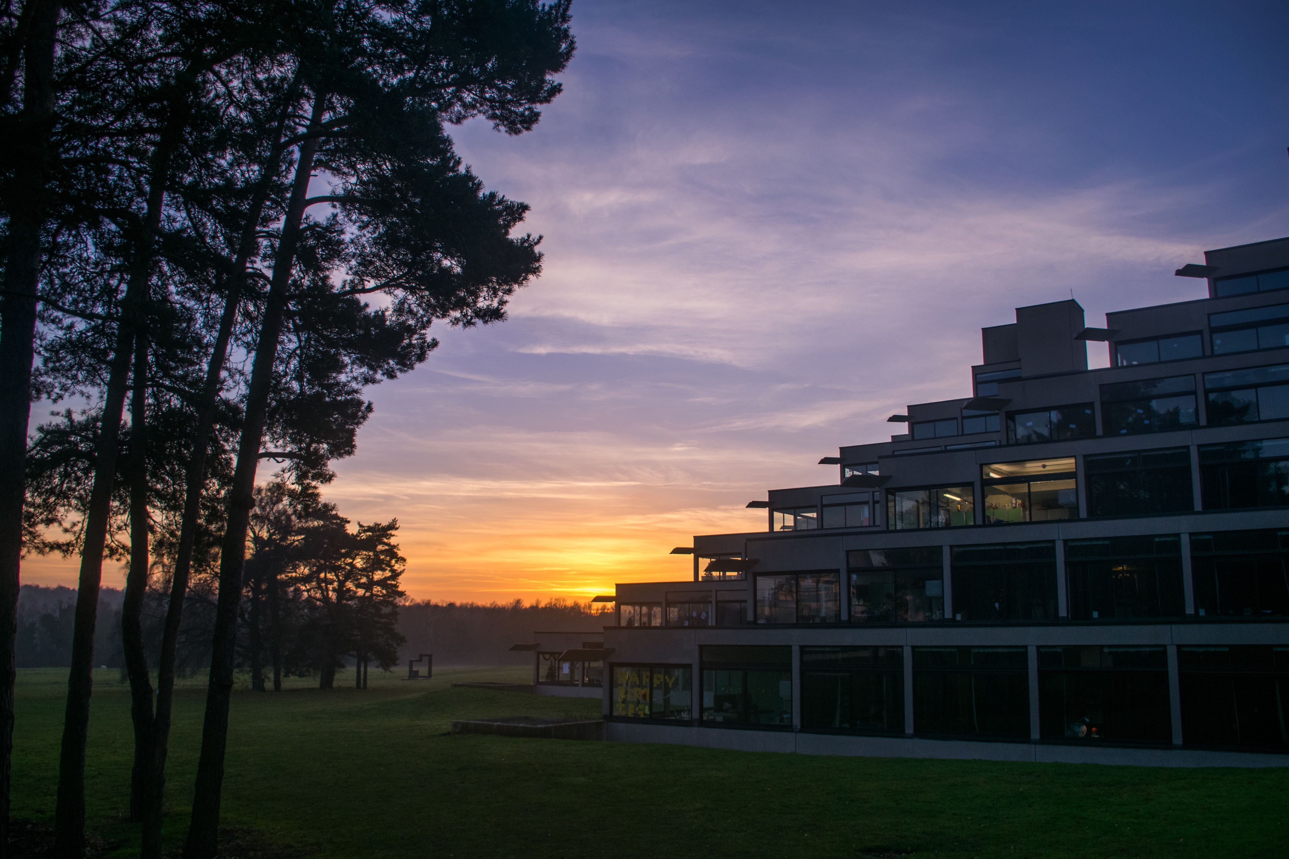 A beautiful lilac golden orange picture of sunrise over the Ziggurats.