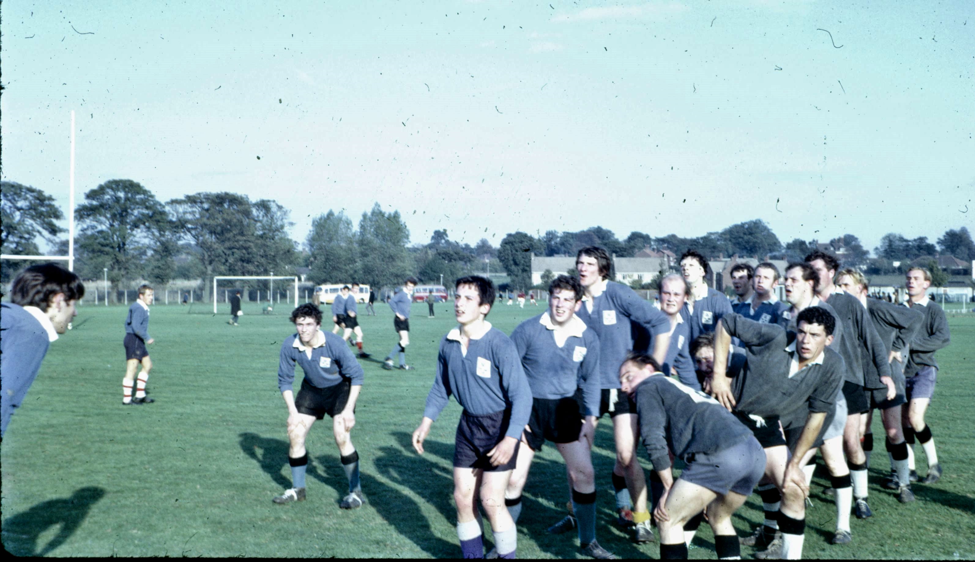 Colour image from the 1960s of the rugby team.