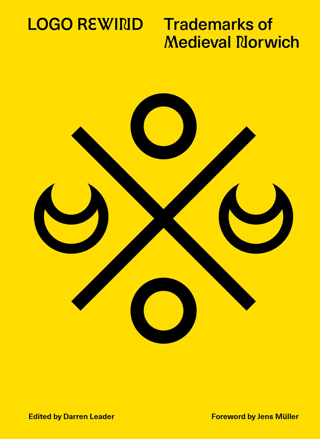 The cover of Logo Rewind, which includes a black merchants' mark over a yellow background.