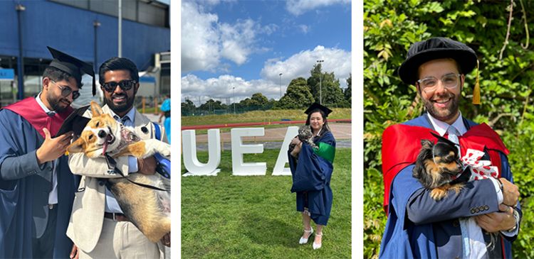 L-R: Hari Ramachandran, alongside his brother and Lilo the corgi; Mei Ying Nam with her cat Huggy; Pedro Miguel Dos Santos Marques and his dog Fifi