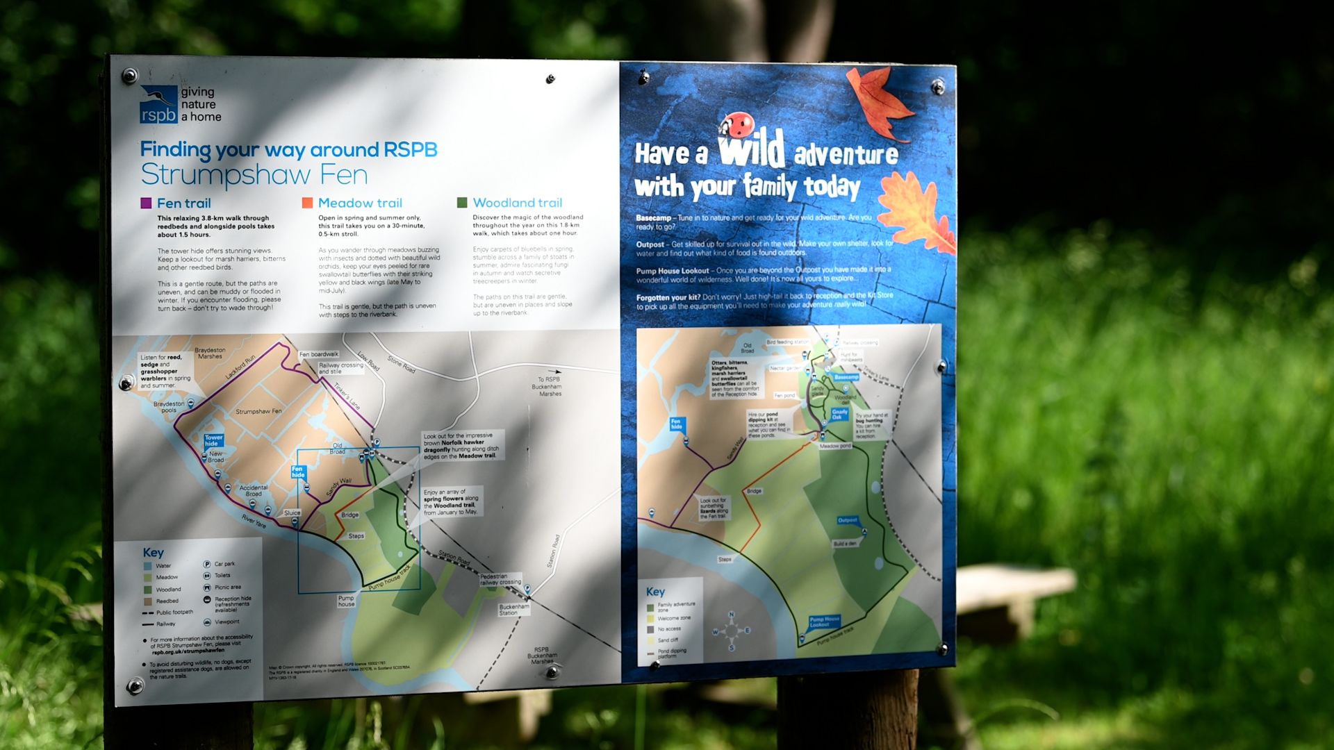 map of strumpshaw fen in the sunlight